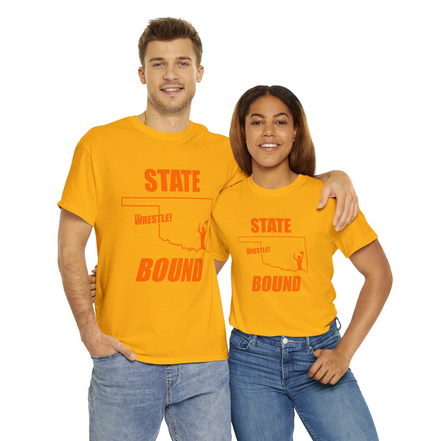 Oklahoma State Bound, Orange Logo, Unisex Heavy Cotton Tee