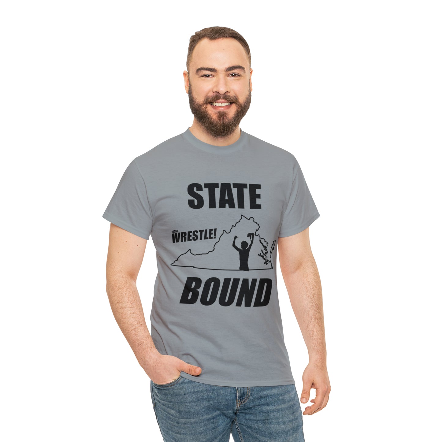 Virginia State Bound, Black Logo, Unisex Heavy Cotton Tee