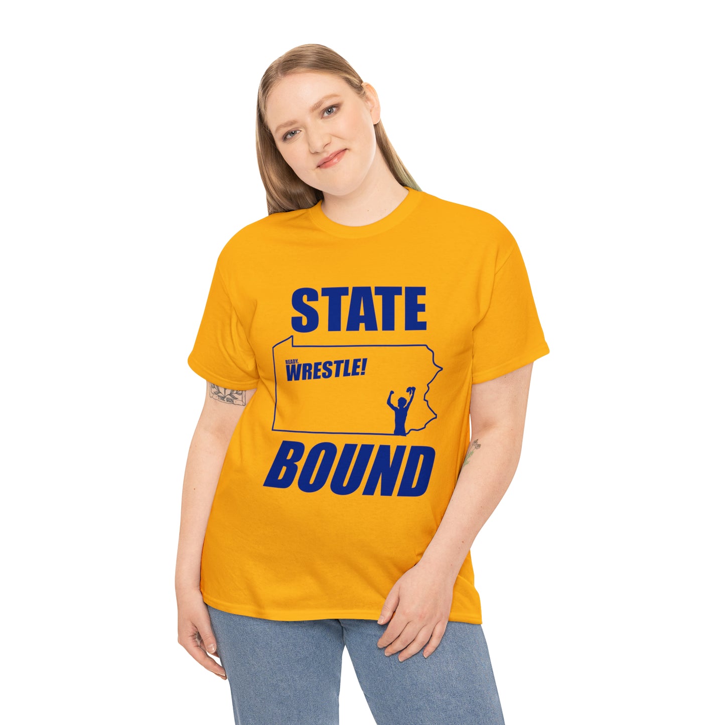 Pennsylvania State Bound, Royal Blue Logo, Unisex Heavy Cotton Tee