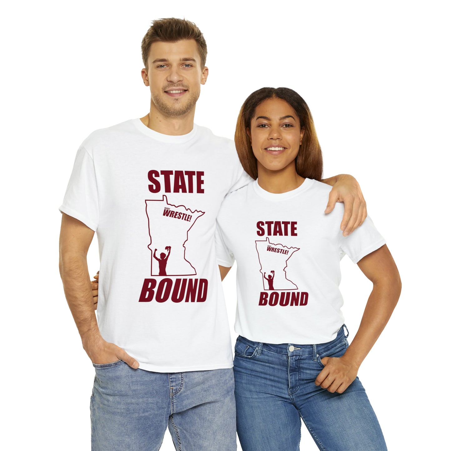 Minnetsota State Bound, Maroon Logo, Unisex Heavy Cotton Tee