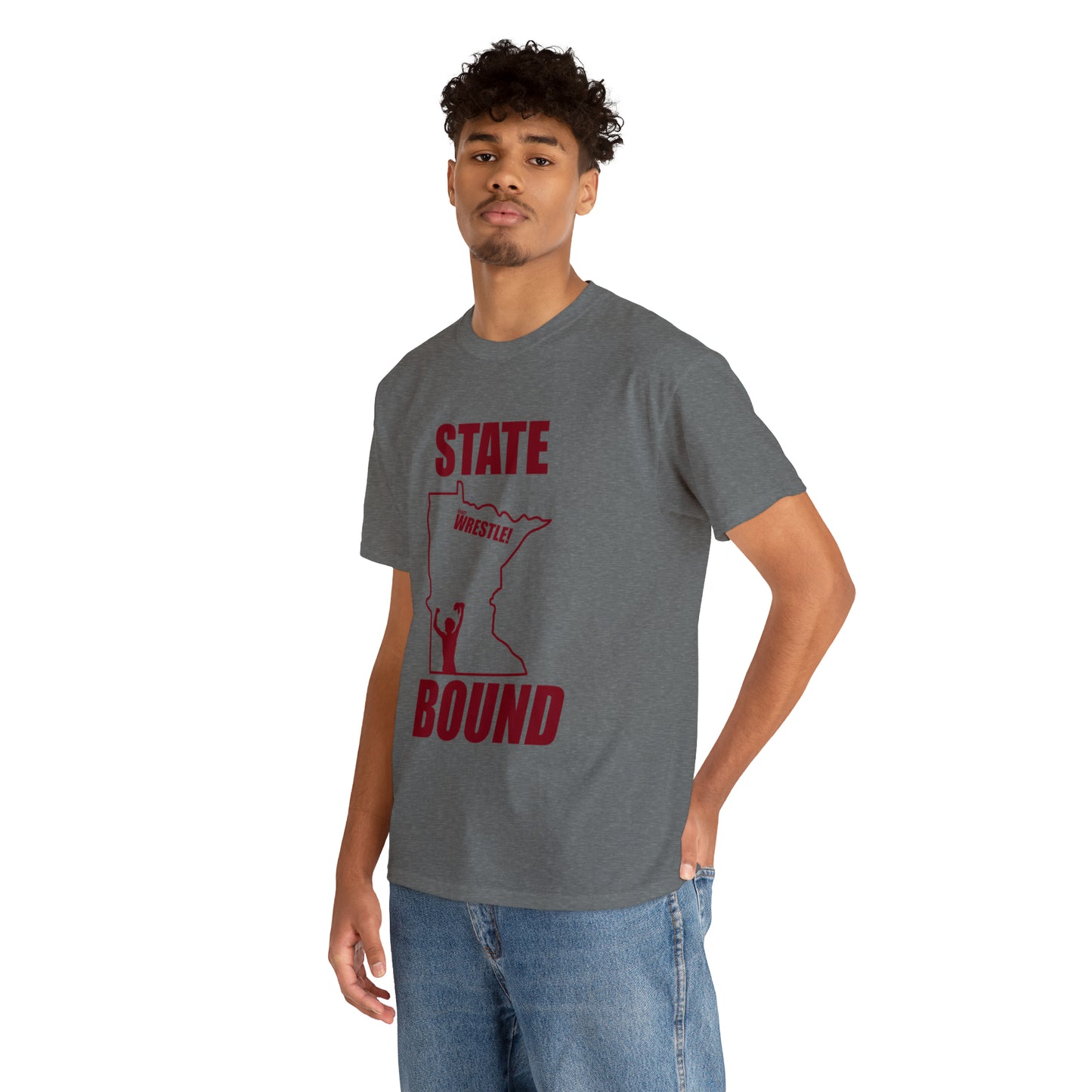 Minnetsota State Bound, Maroon Logo, Unisex Heavy Cotton Tee