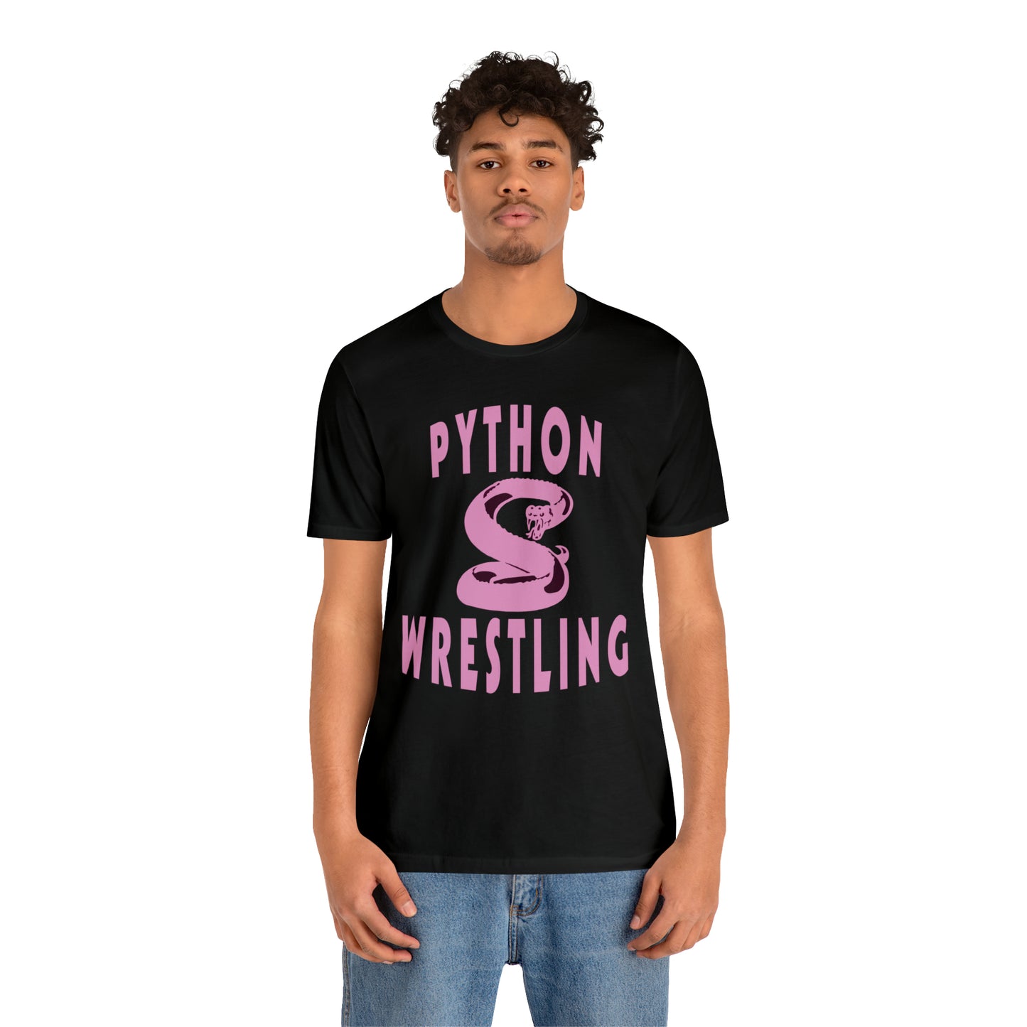 NEK Python Wrestling, Pink Logo, Unisex Jersey Short Sleeve Tee