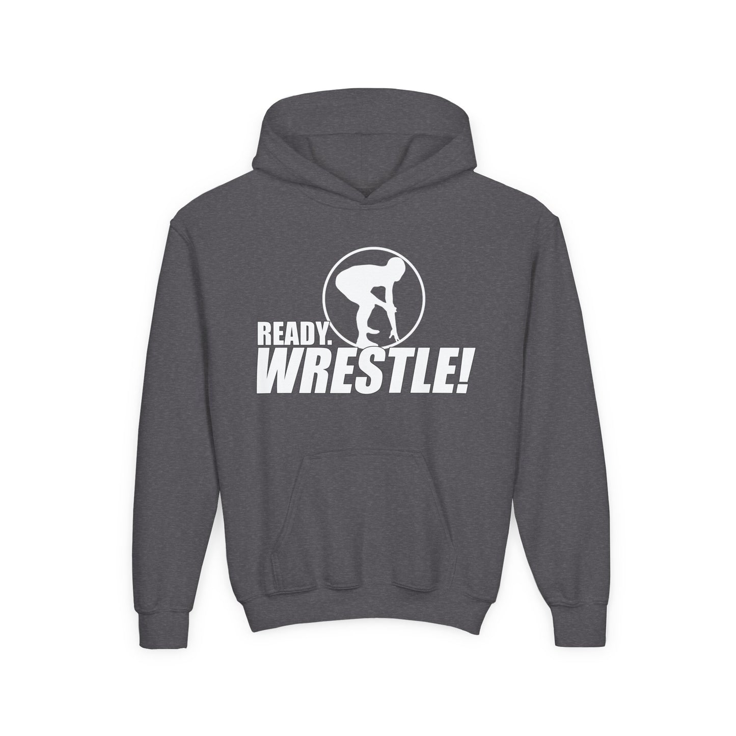 Just Keep Wrestling, Youth Heavy Blend Hooded Sweatshirt