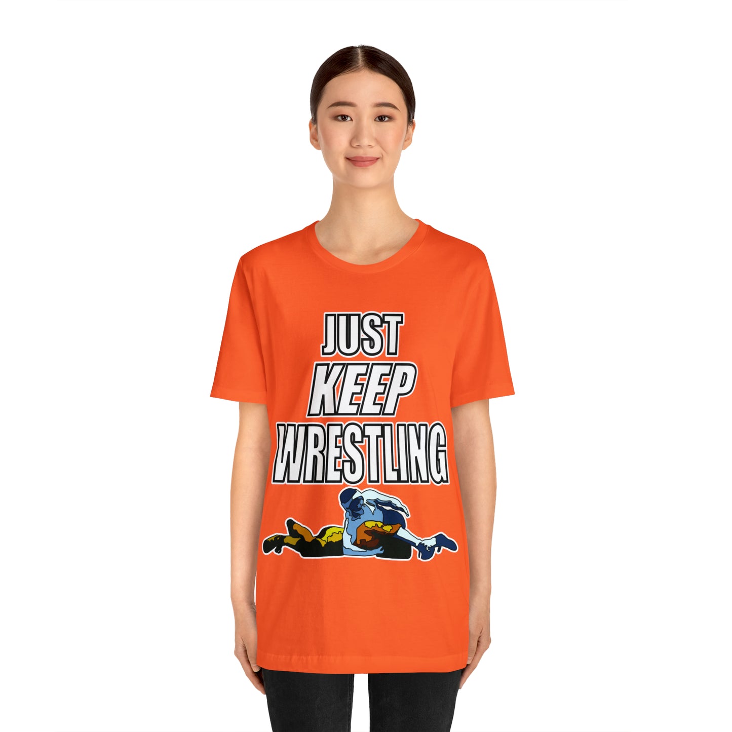 Just Keep Wrestling!, Unisex Heavy Cotton Tee, Bella+Canvas