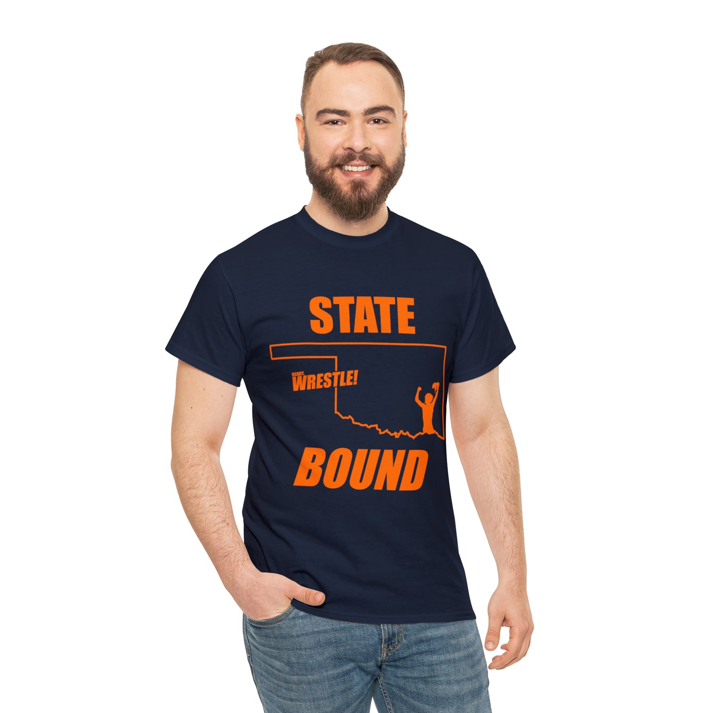 Oklahoma State Bound, Orange Logo, Unisex Heavy Cotton Tee