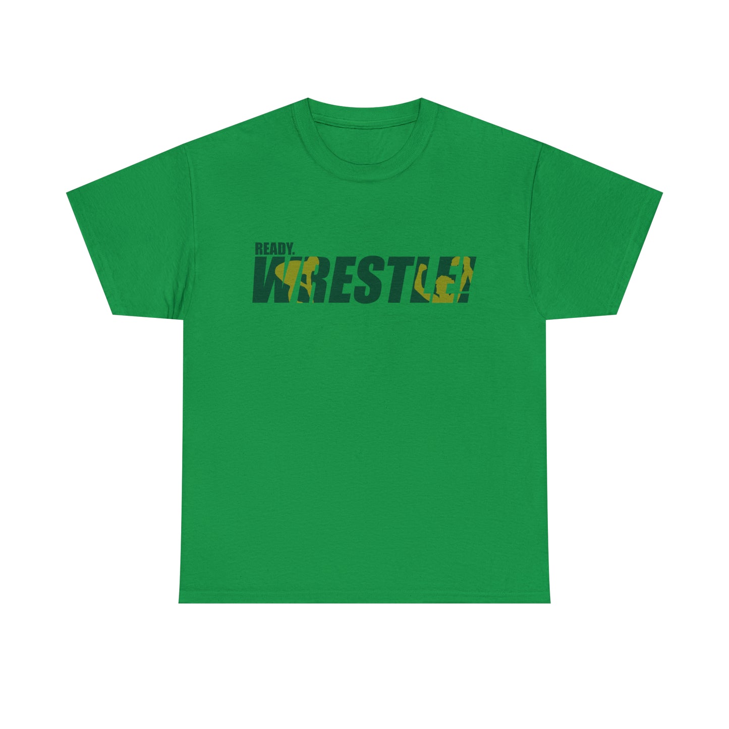 Ready. Wrestle! Green/Gold Logo, Unisex Heavy Cotton Tee