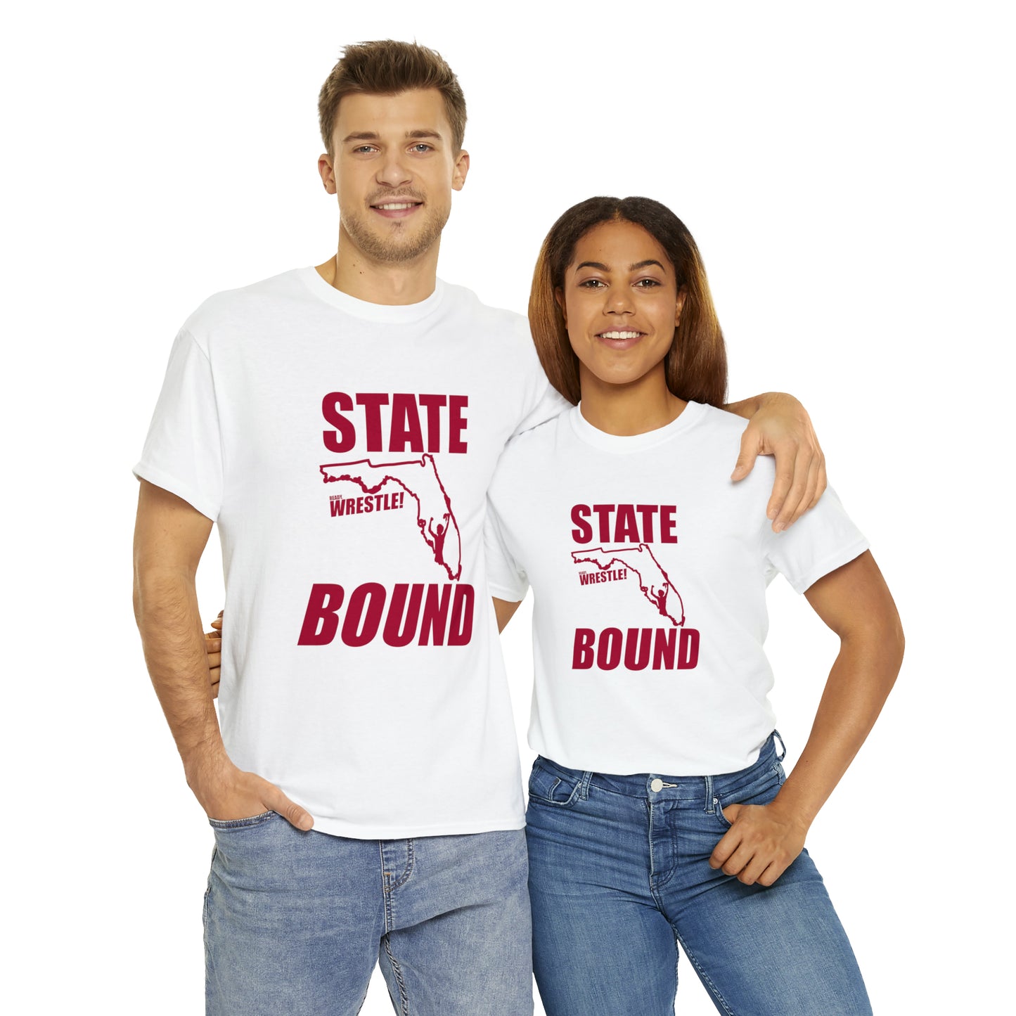 Florida State Bound, Red Logo, Unisex Heavy Cotton Tee