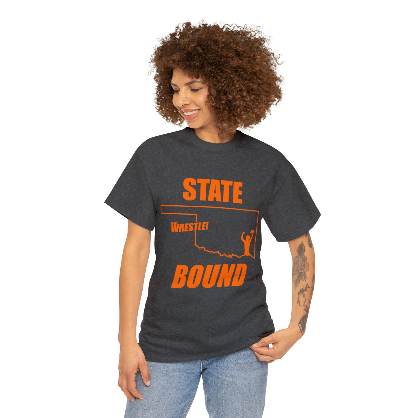 Oklahoma State Bound, Orange Logo, Unisex Heavy Cotton Tee