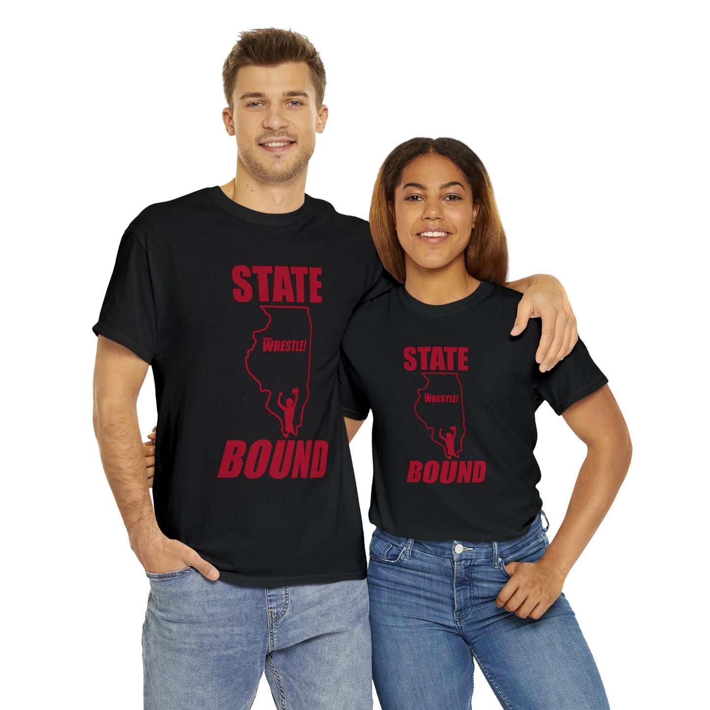 Illinois State Bound, Red Logo, Unisex Heavy Cotton Tee