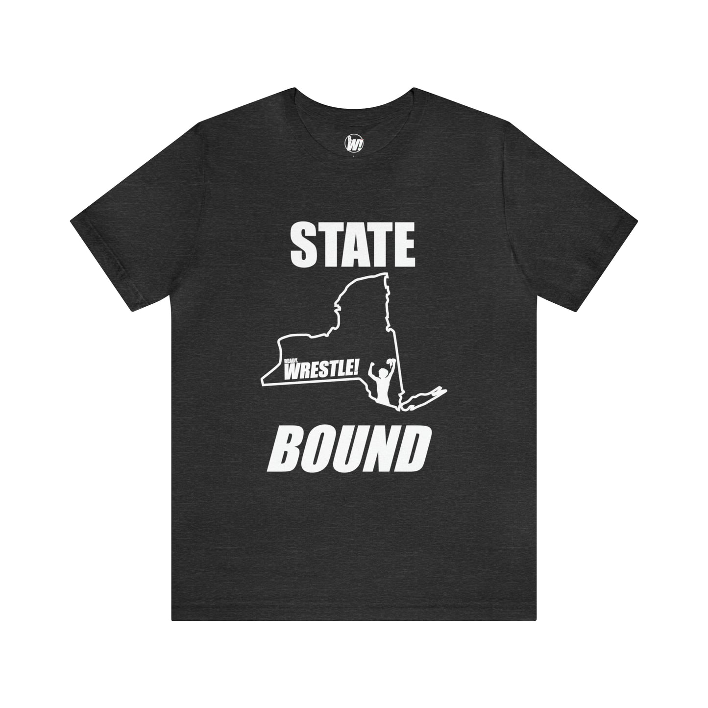 New York State Bound, Unisex Jersey Short Sleeve Tee, White Logo