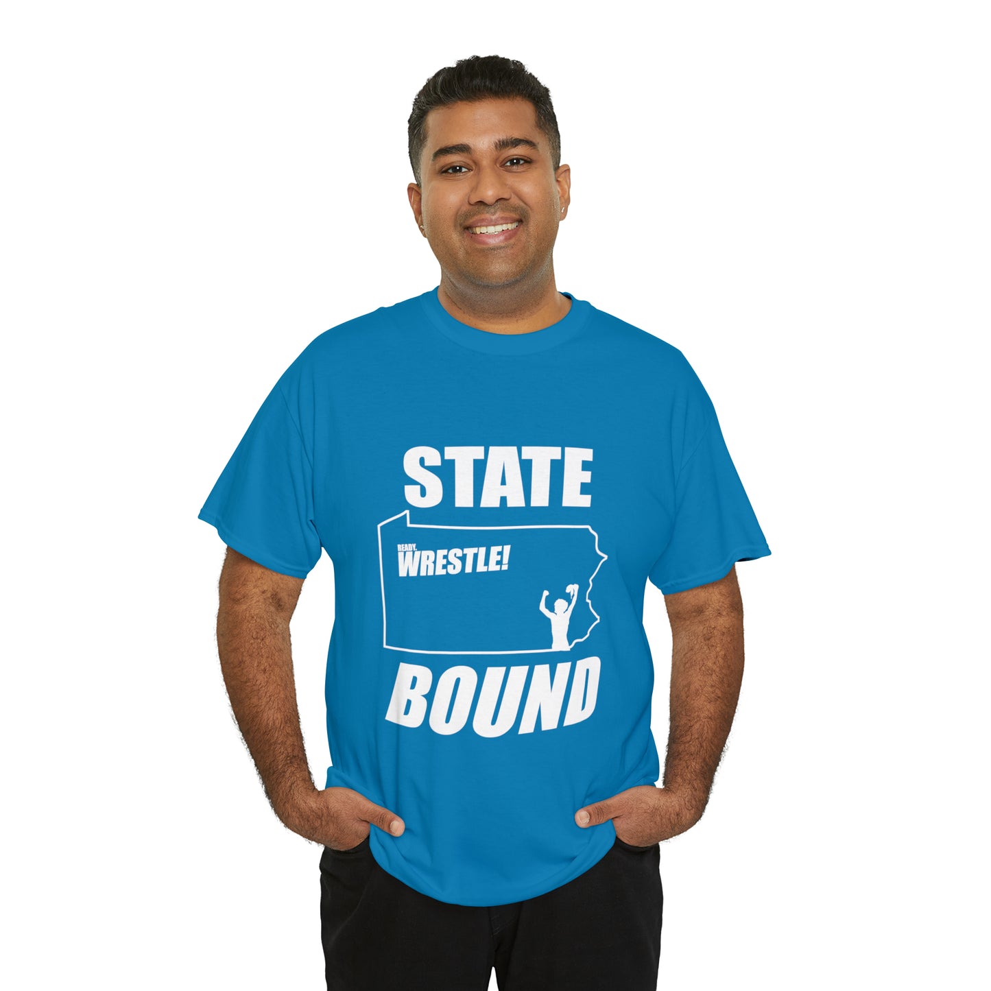 Pennsylvania State Bound, White Logo, Unisex Heavy Cotton Tee