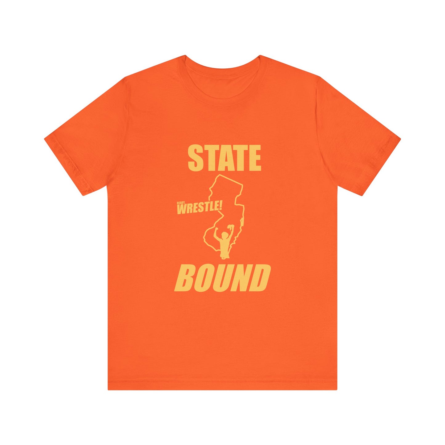 New Jersey State Bound, Gold Print, Bella+Canvas 3001, Unisex Jersey Short Sleeve Tee