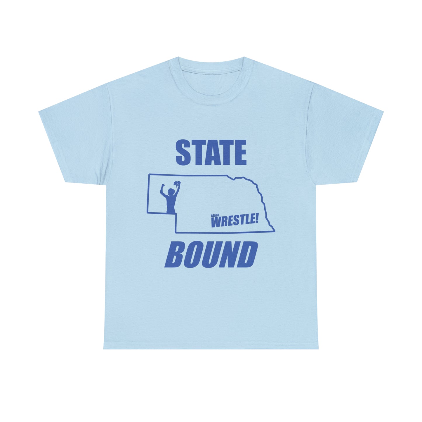 Nebraska State Bound, Royal Blue Logo, Unisex Heavy Cotton Tee