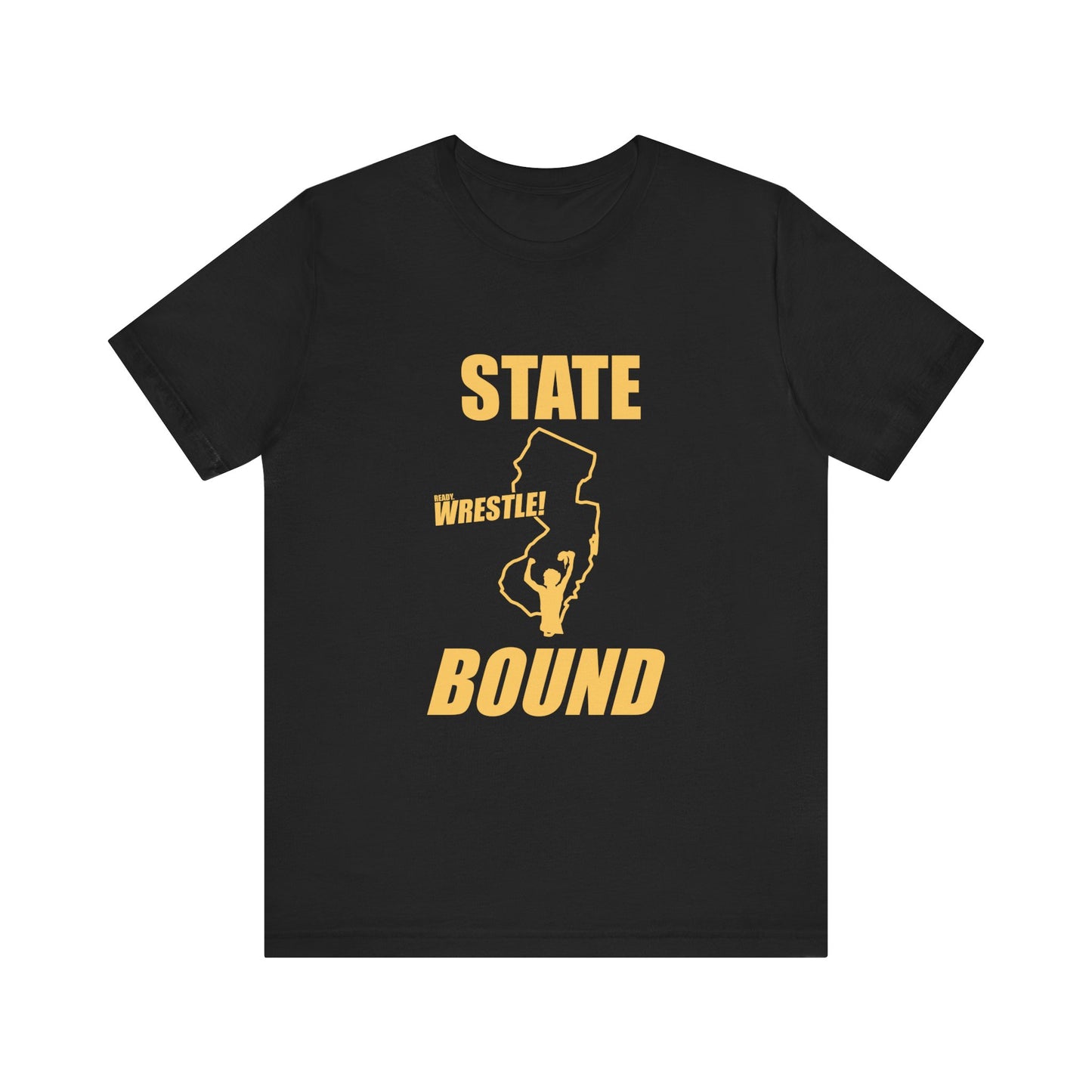 New Jersey State Bound, Gold Print, Bella+Canvas 3001, Unisex Jersey Short Sleeve Tee