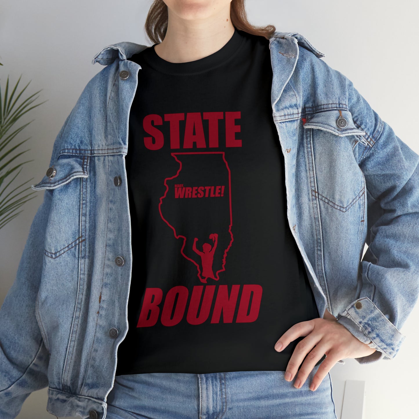 Illinois State Bound, Red Logo, Unisex Heavy Cotton Tee