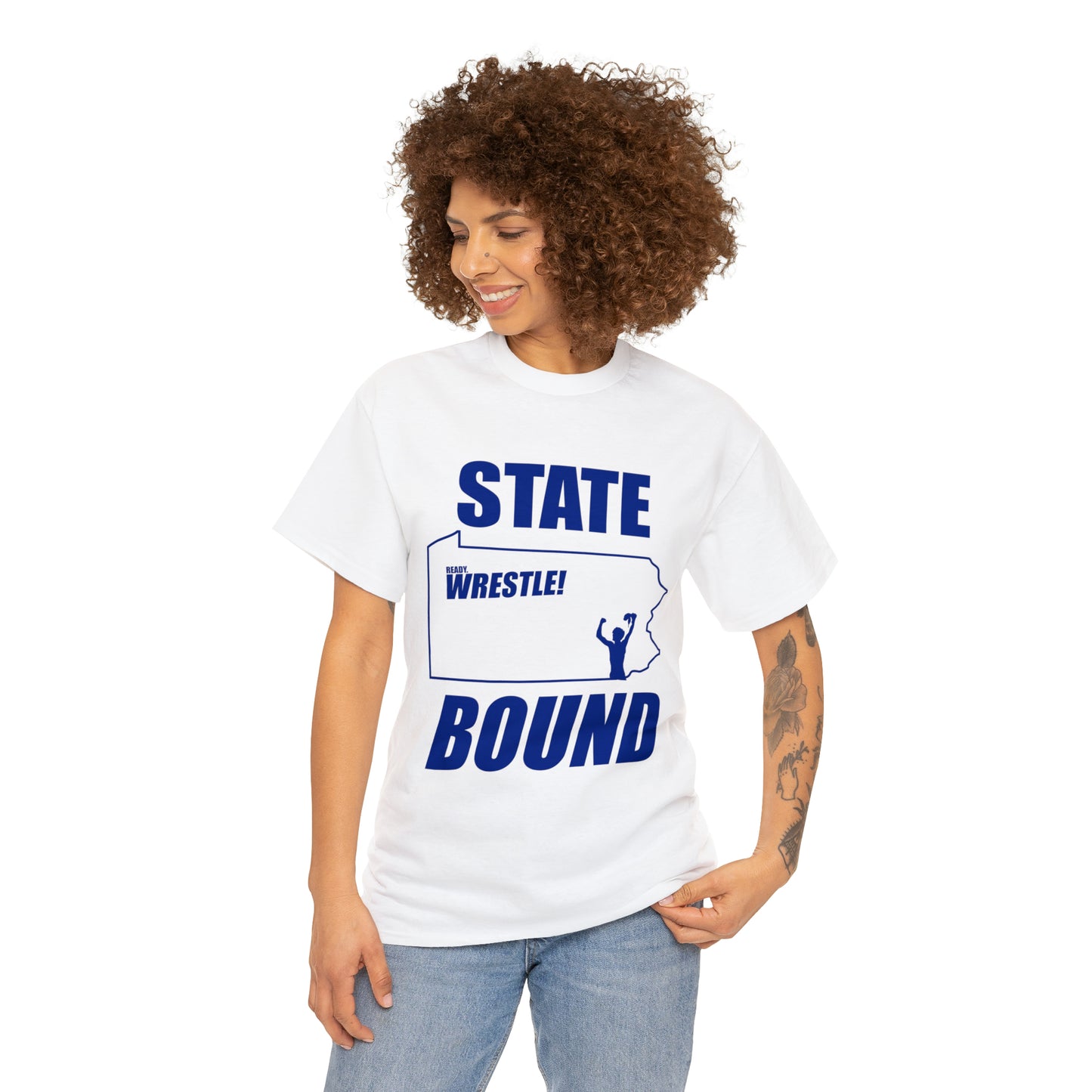 Pennsylvania State Bound, Royal Blue Logo, Unisex Heavy Cotton Tee