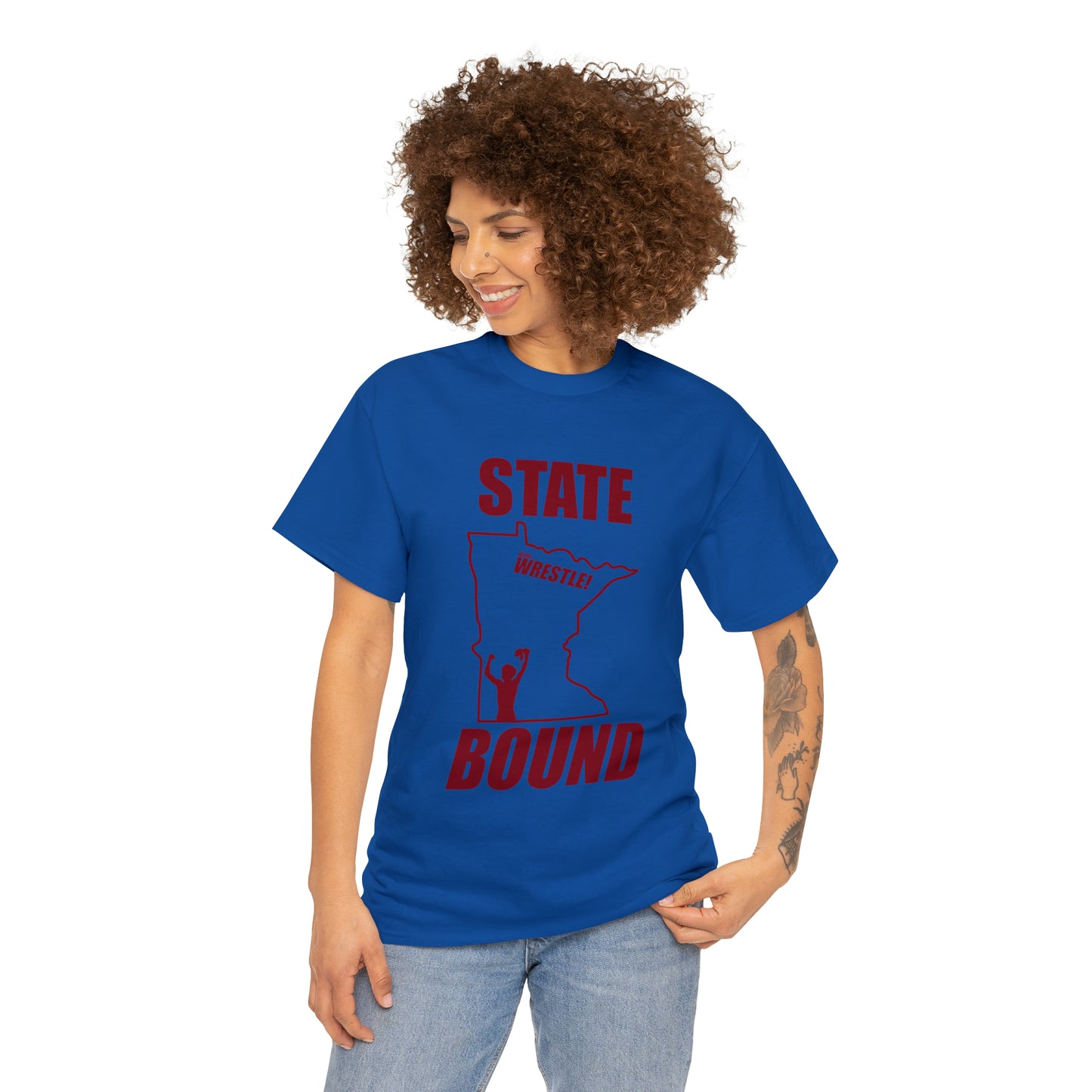 Minnetsota State Bound, Maroon Logo, Unisex Heavy Cotton Tee