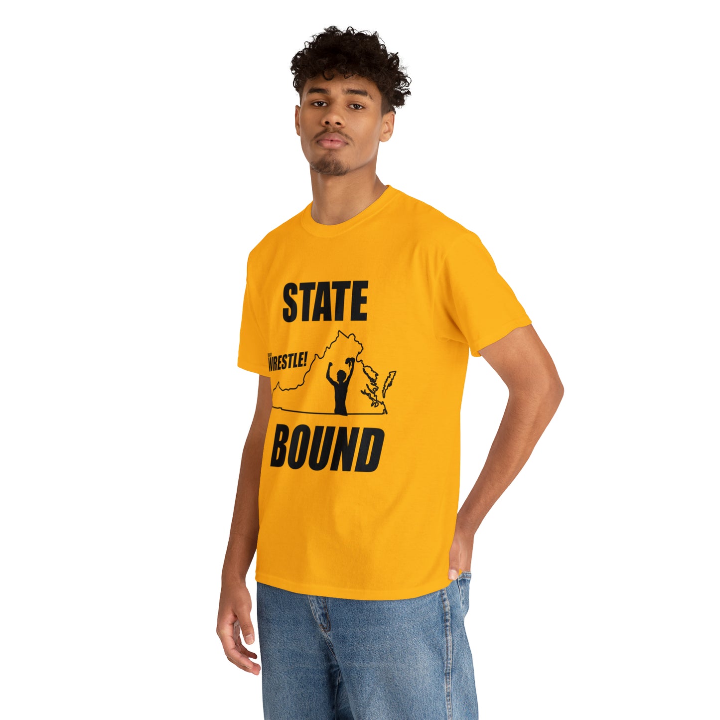 Virginia State Bound, Black Logo, Unisex Heavy Cotton Tee