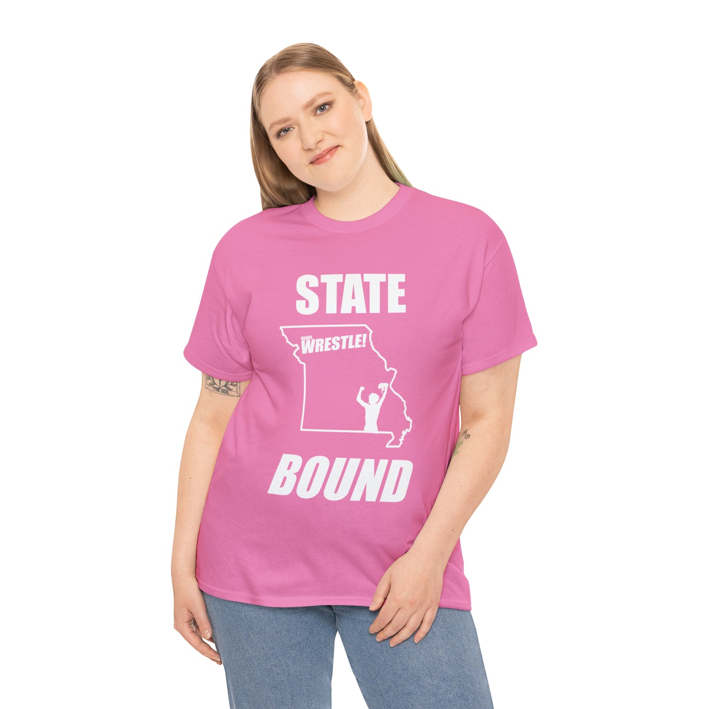 Missouri State Bound, White Logo, Unisex Heavy Cotton Tee