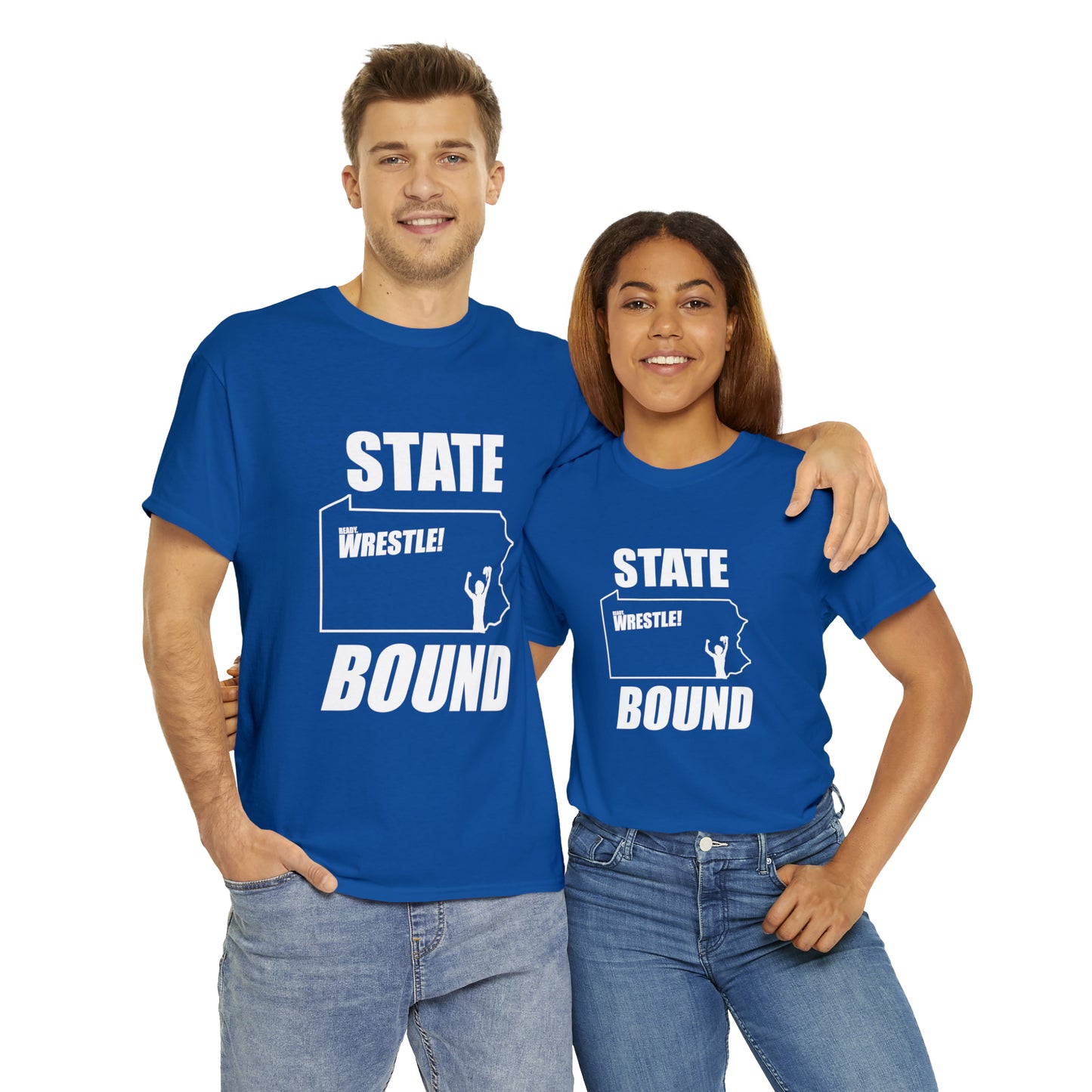 Pennsylvania State Bound, White Logo, Unisex Heavy Cotton Tee