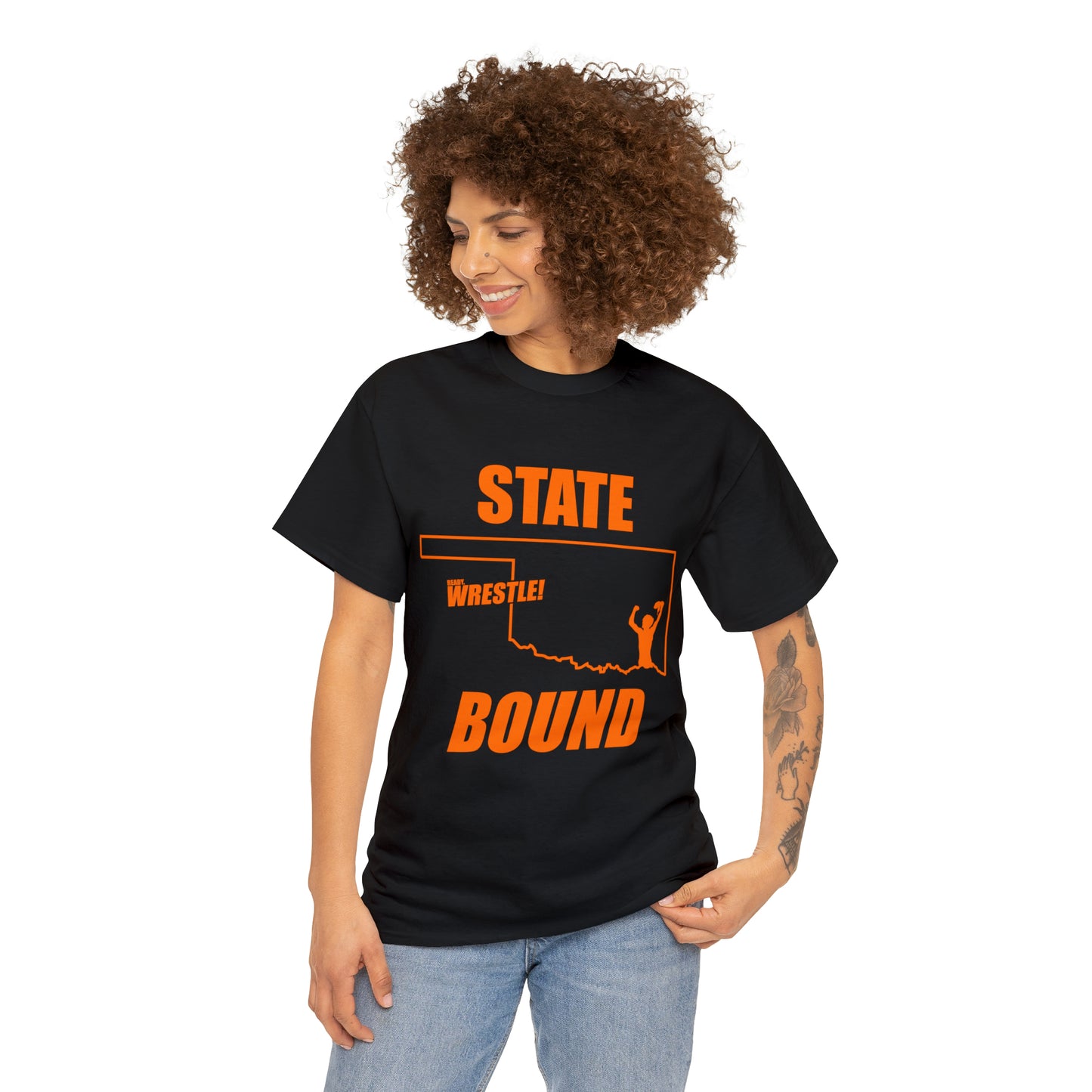 Oklahoma State Bound, Orange Logo, Unisex Heavy Cotton Tee