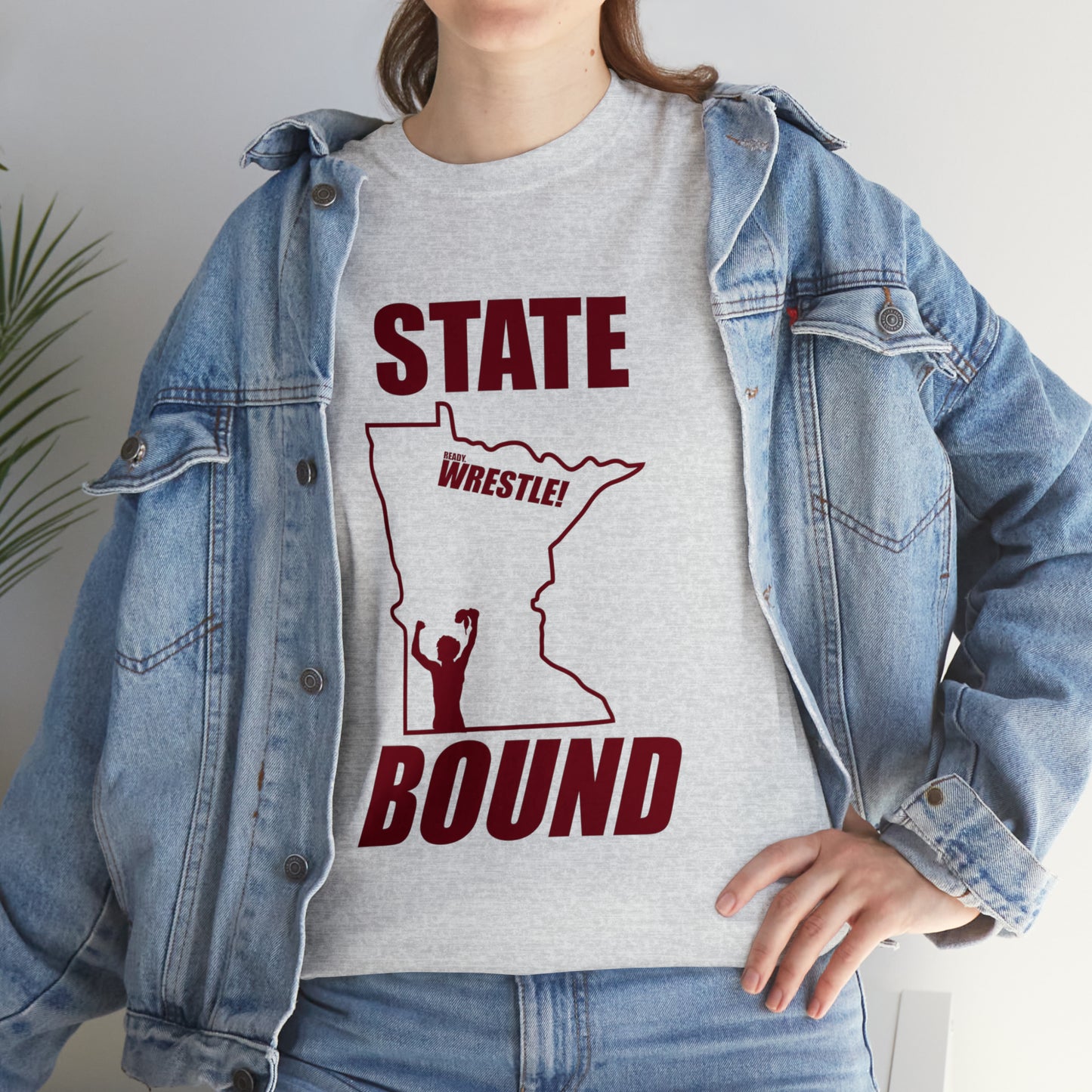 Minnetsota State Bound, Maroon Logo, Unisex Heavy Cotton Tee