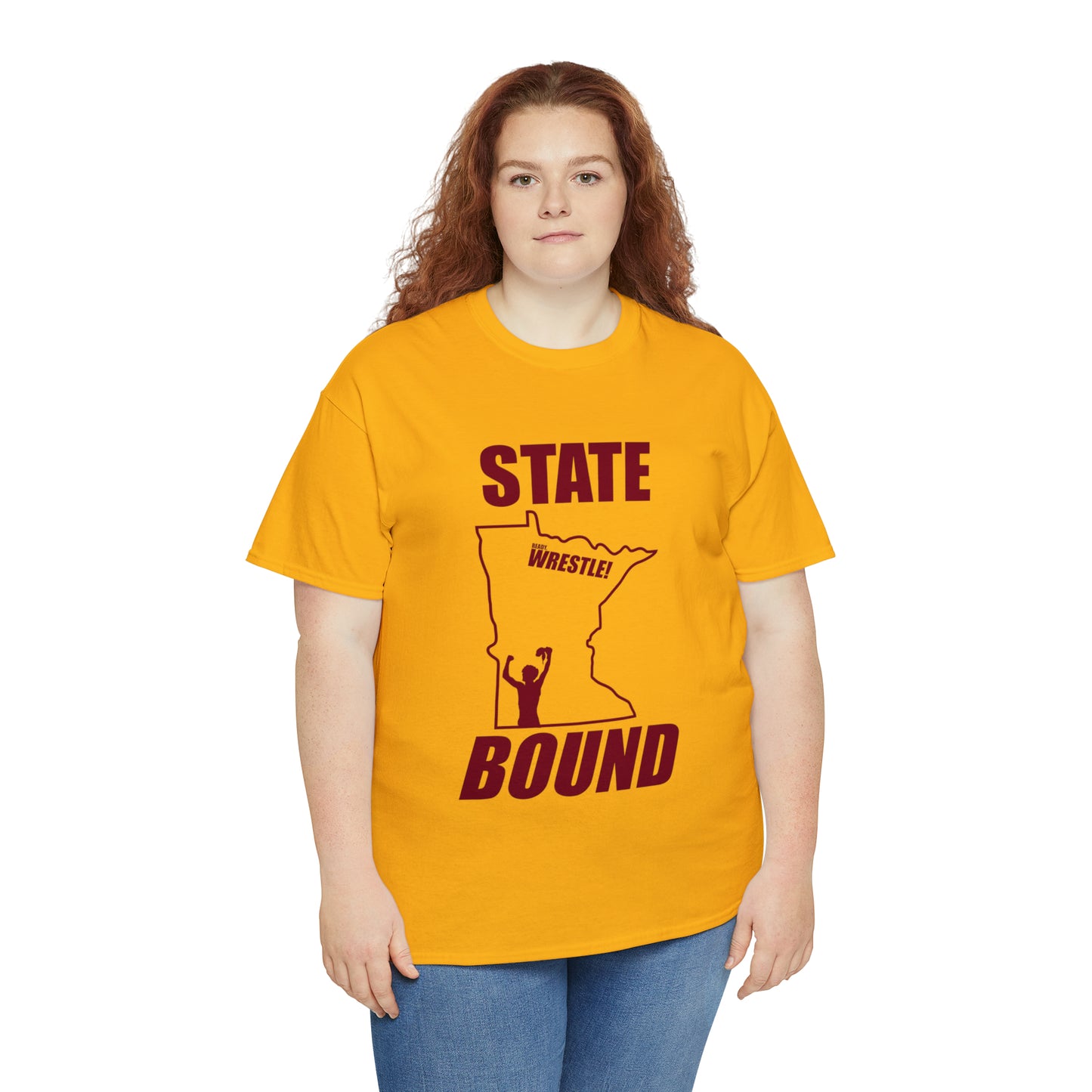 Minnetsota State Bound, Maroon Logo, Unisex Heavy Cotton Tee