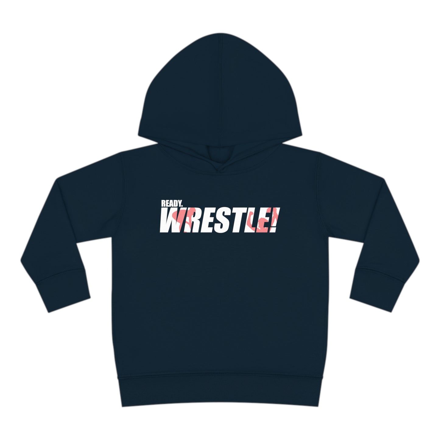 Ready. Wrestle! Toddler Pullover Fleece Hoodie, Red/White Logo