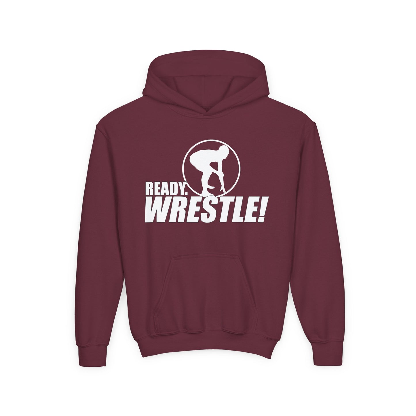 Just Keep Wrestling, Youth Heavy Blend Hooded Sweatshirt