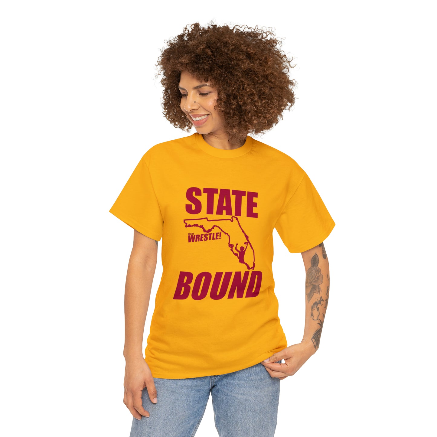 Florida State Bound, Red Logo, Unisex Heavy Cotton Tee