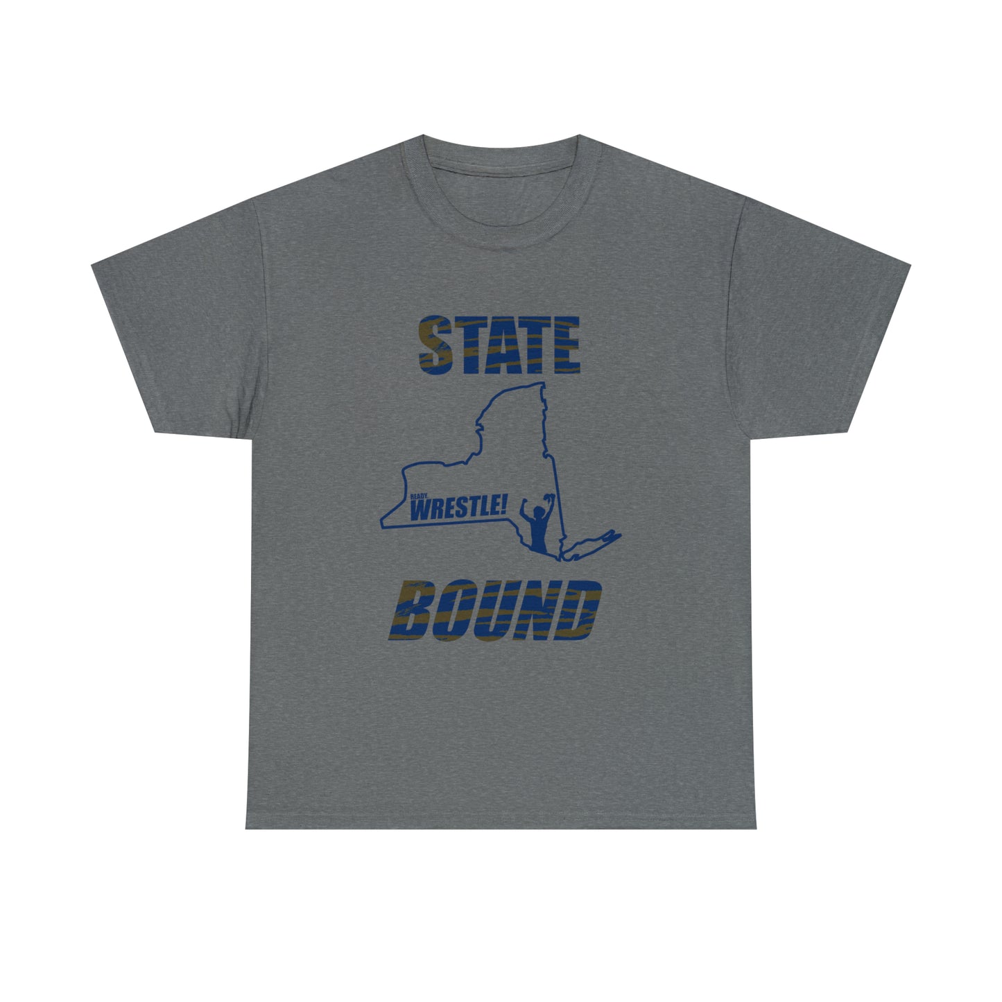 New York State Bound, Blue Logo, Tiger stripes, Unisex Heavy Cotton Tee