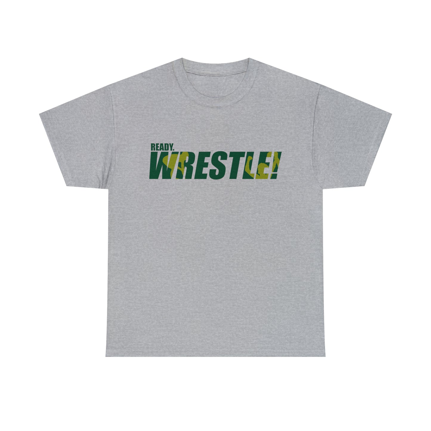 Ready. Wrestle! Green/Gold Logo, Unisex Heavy Cotton Tee