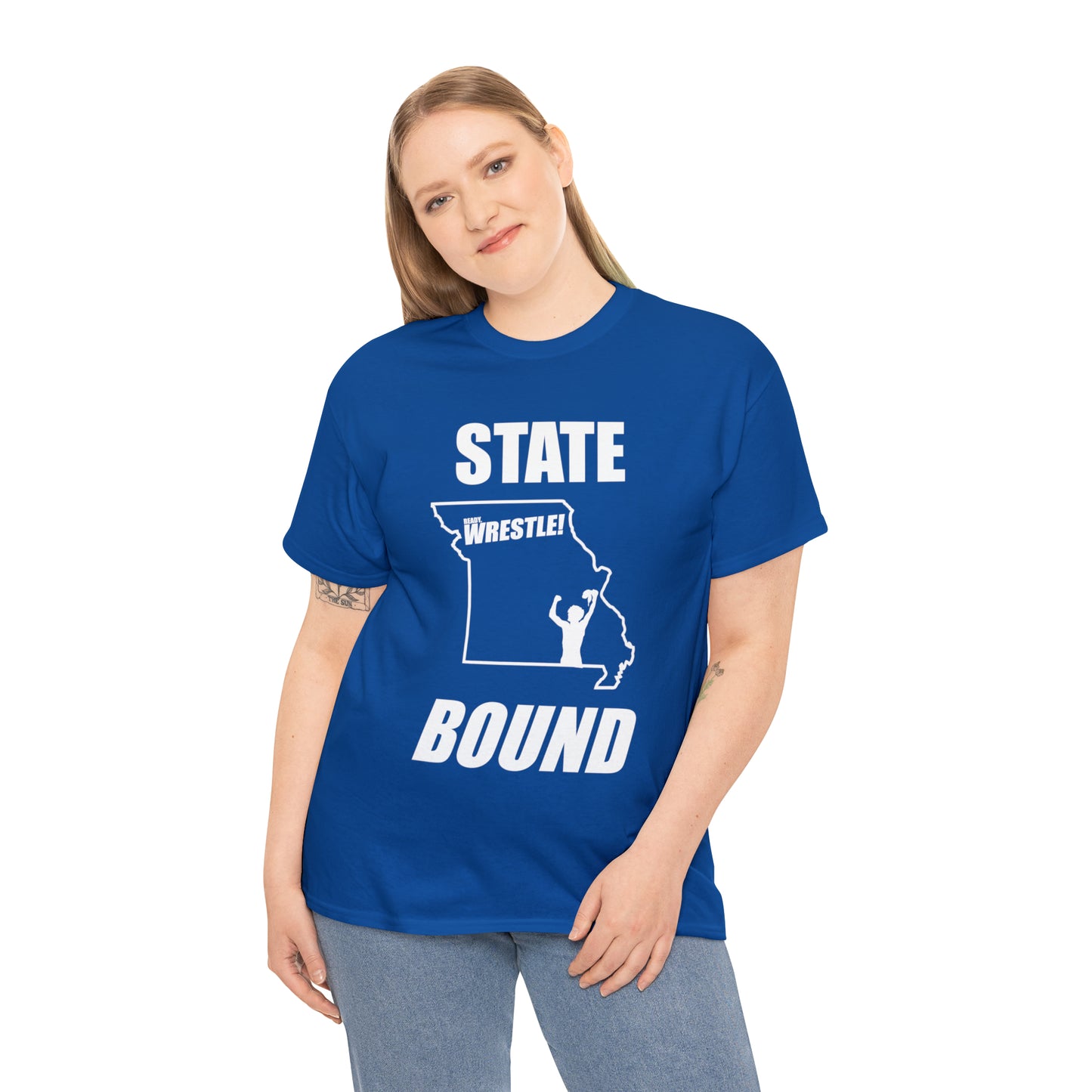 Missouri State Bound, White Logo, Unisex Heavy Cotton Tee