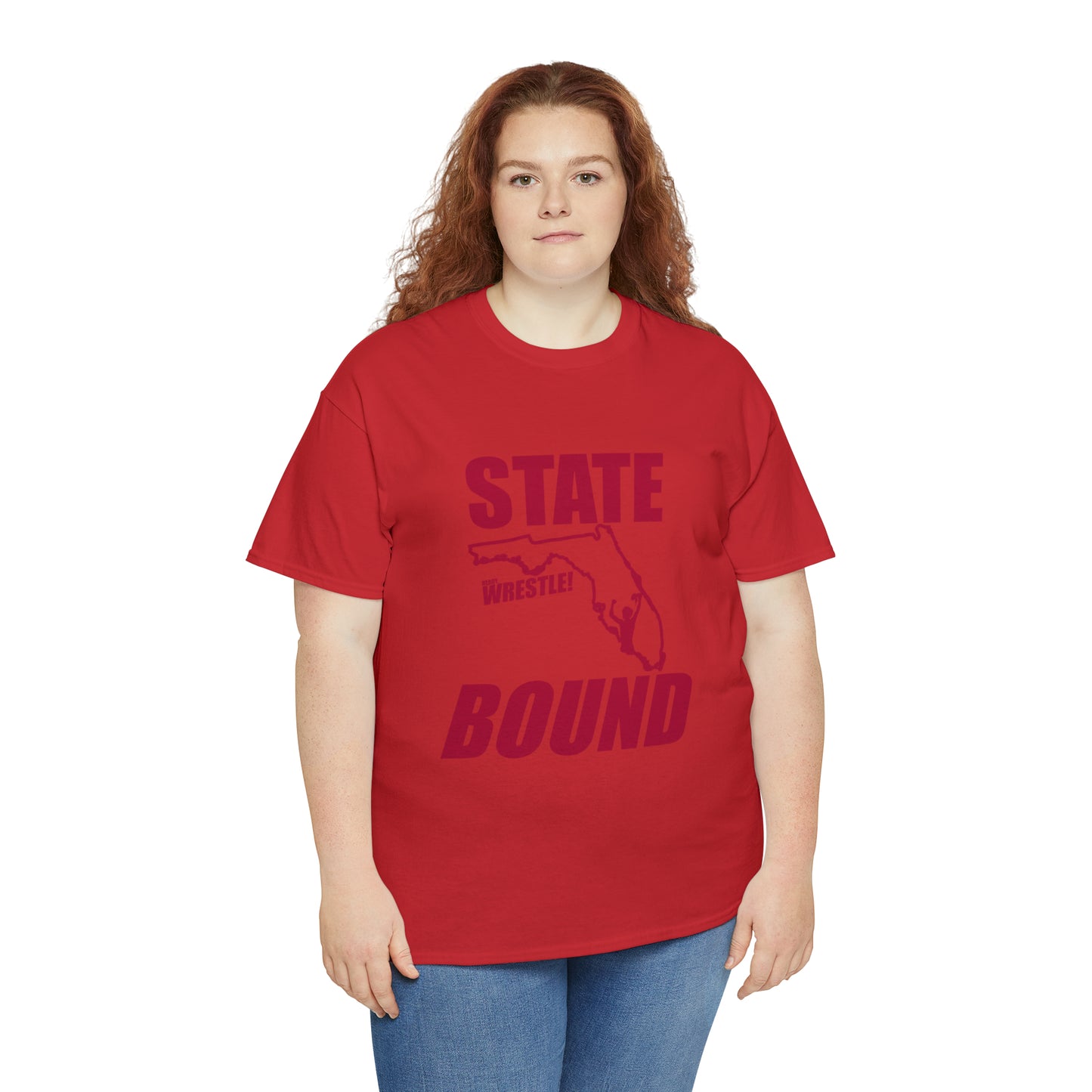 Florida State Bound, Red Logo, Unisex Heavy Cotton Tee