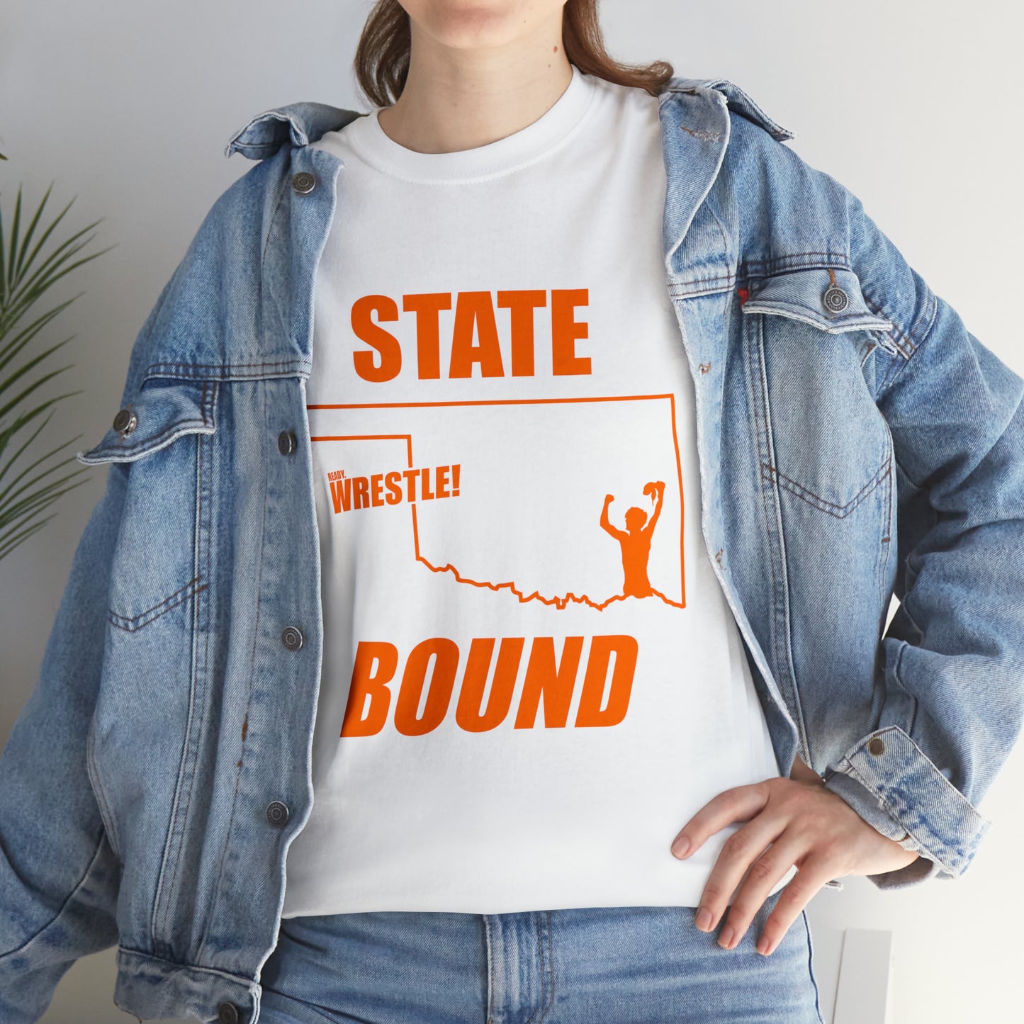 Oklahoma State Bound, Orange Logo, Unisex Heavy Cotton Tee