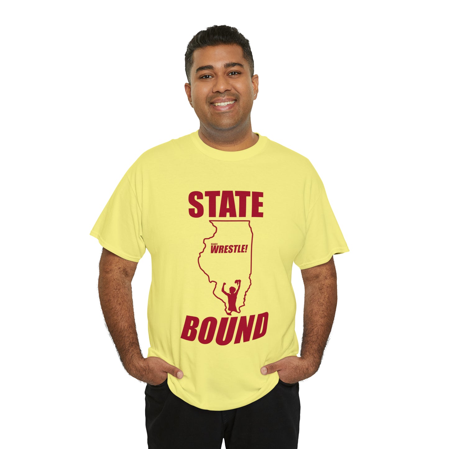 Illinois State Bound, Red Logo, Unisex Heavy Cotton Tee