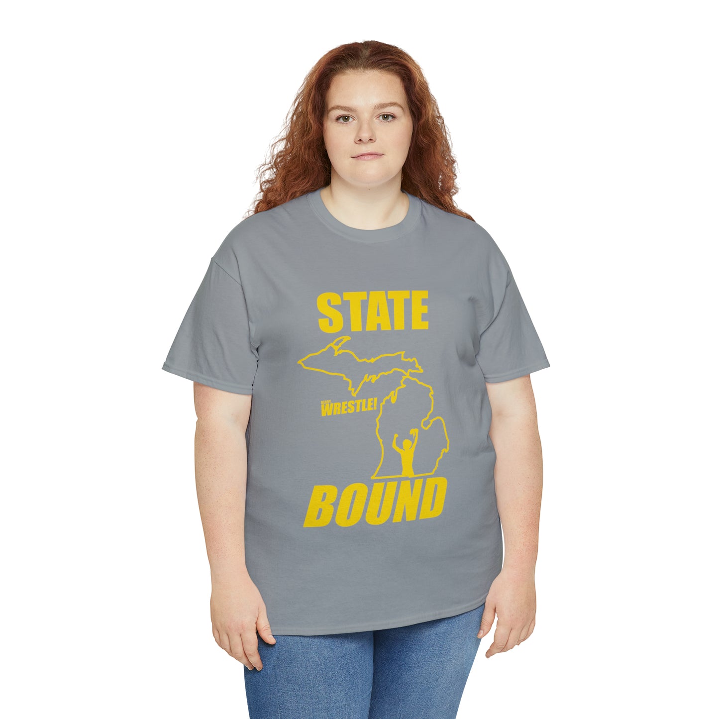 Michigan State Bound, Gold Logo, Unisex Heavy Cotton Tee