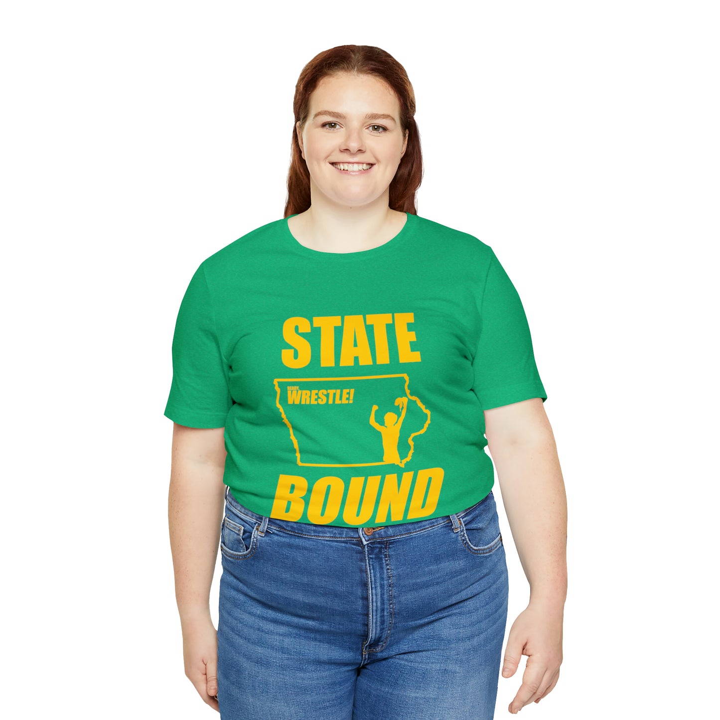 Iowa State Bound, Unisex Jersey Short Sleeve Tee, Gold Logo