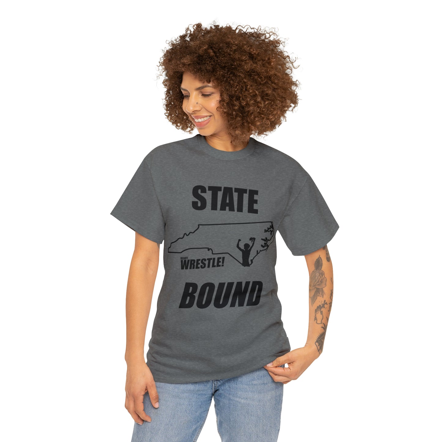 North Carolina State Bound, Black Logo, Unisex Heavy Cotton Tee