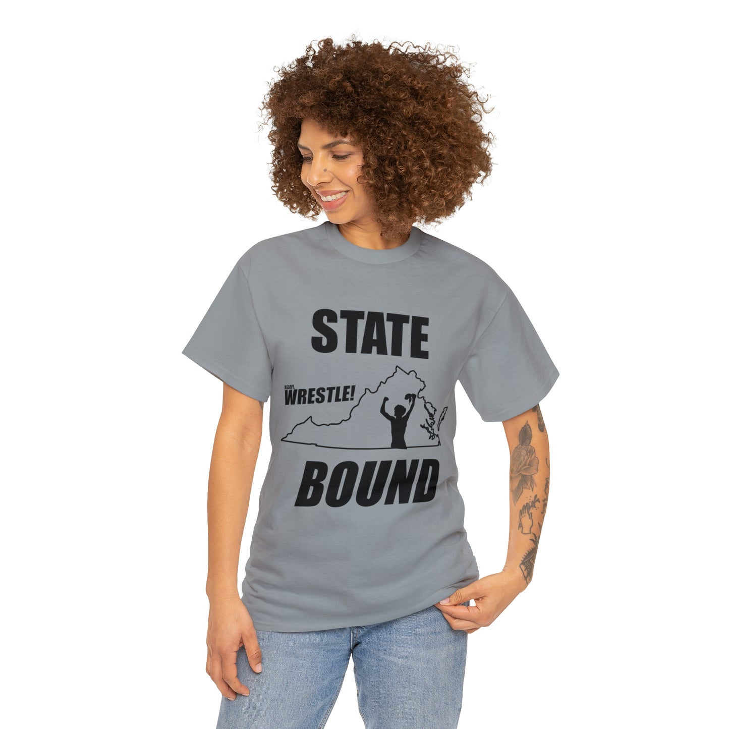 Virginia State Bound, Black Logo, Unisex Heavy Cotton Tee