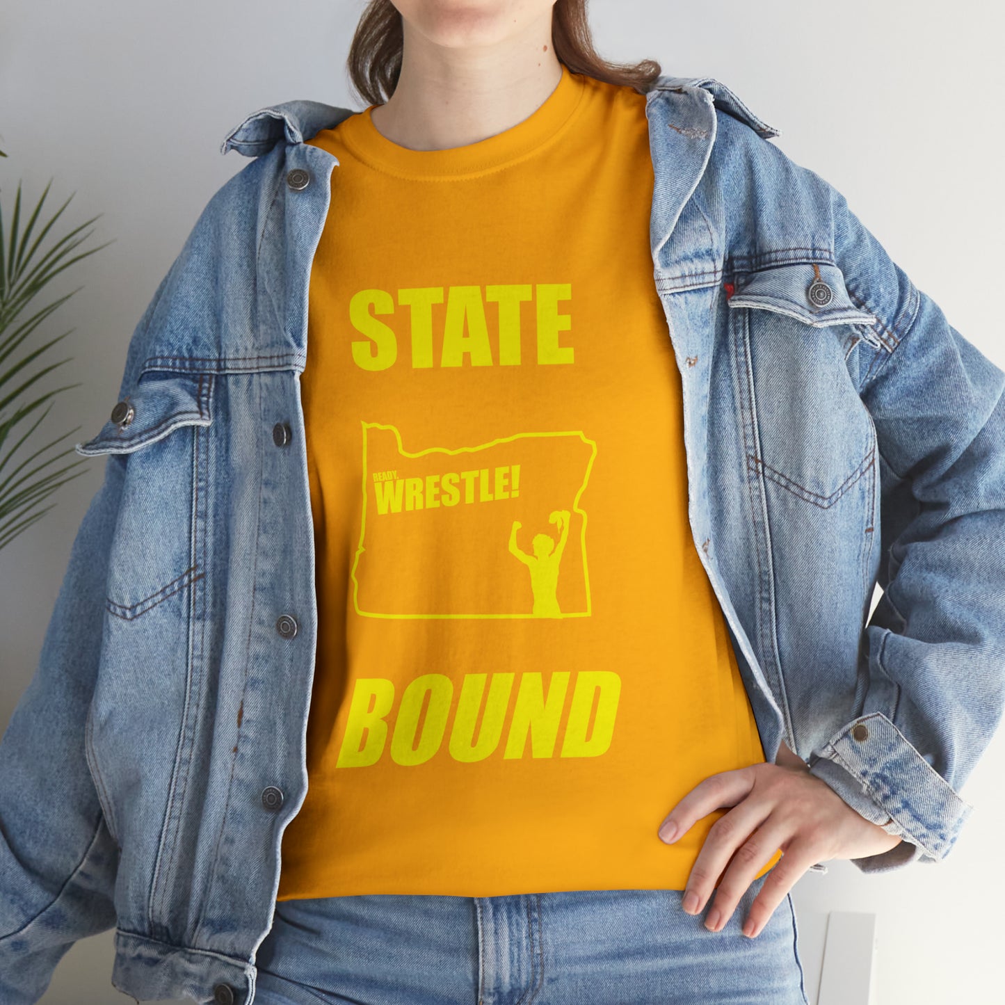 Oregon State Bound, Gold Logo, Unisex Heavy Cotton Tee