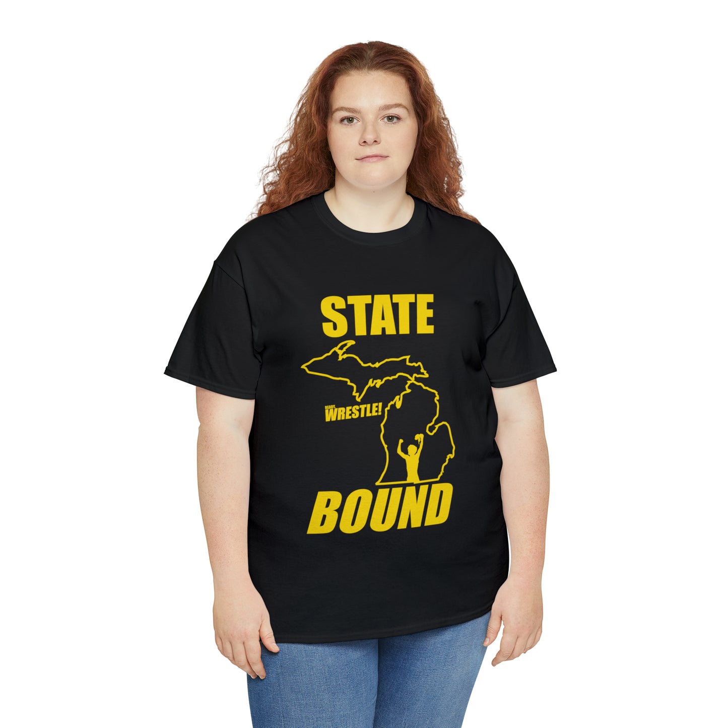 Michigan State Bound, Gold Logo, Unisex Heavy Cotton Tee