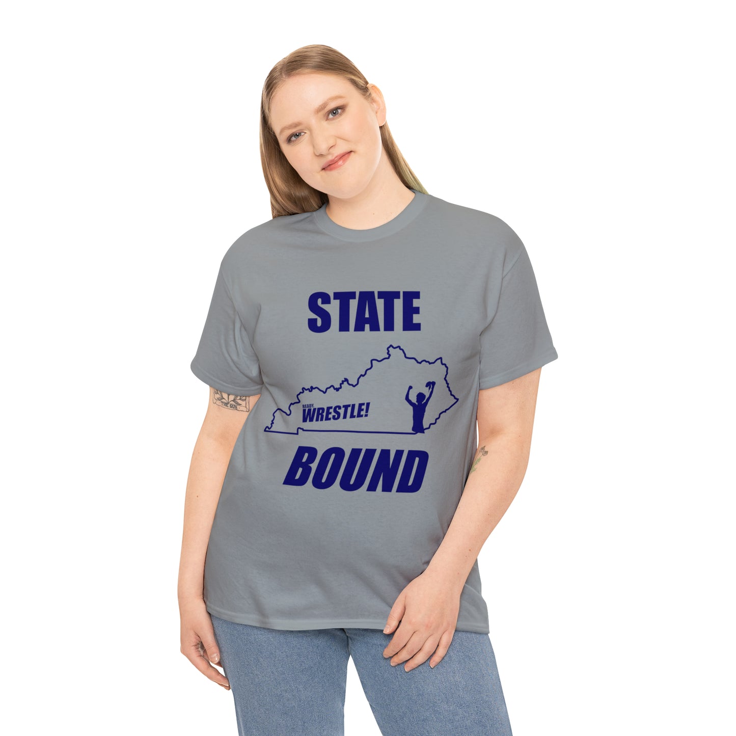 Kentucky State Bound, Royal Blue Logo, Unisex Heavy Cotton Tee