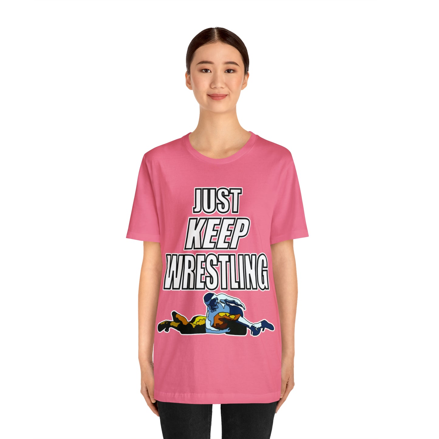 Just Keep Wrestling!, Unisex Heavy Cotton Tee, Bella+Canvas