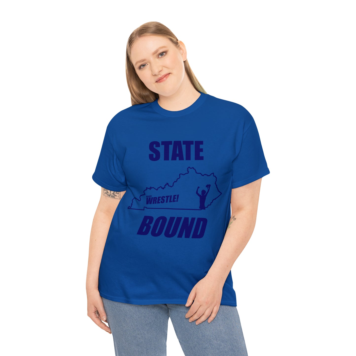 Kentucky State Bound, Royal Blue Logo, Unisex Heavy Cotton Tee