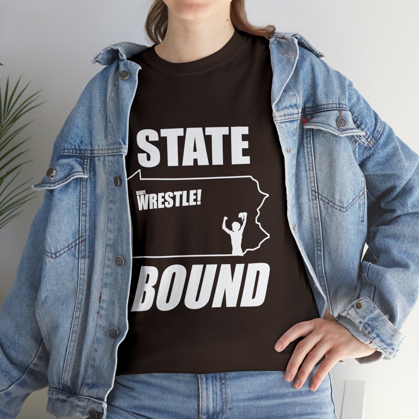 Pennsylvania State Bound, White Logo, Unisex Heavy Cotton Tee