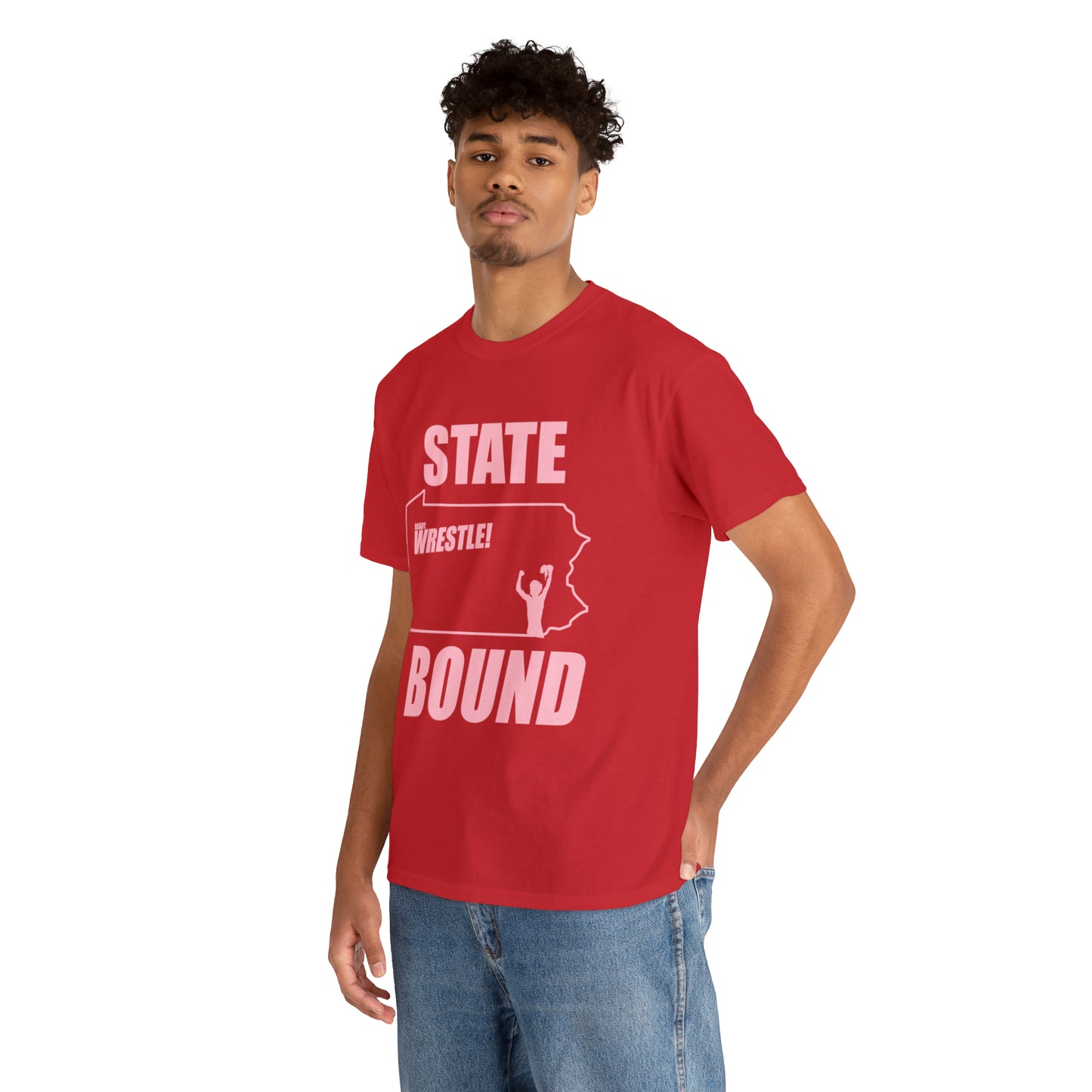 Pennsylvania State Bound, Pink Logo, Unisex Heavy Cotton Tee