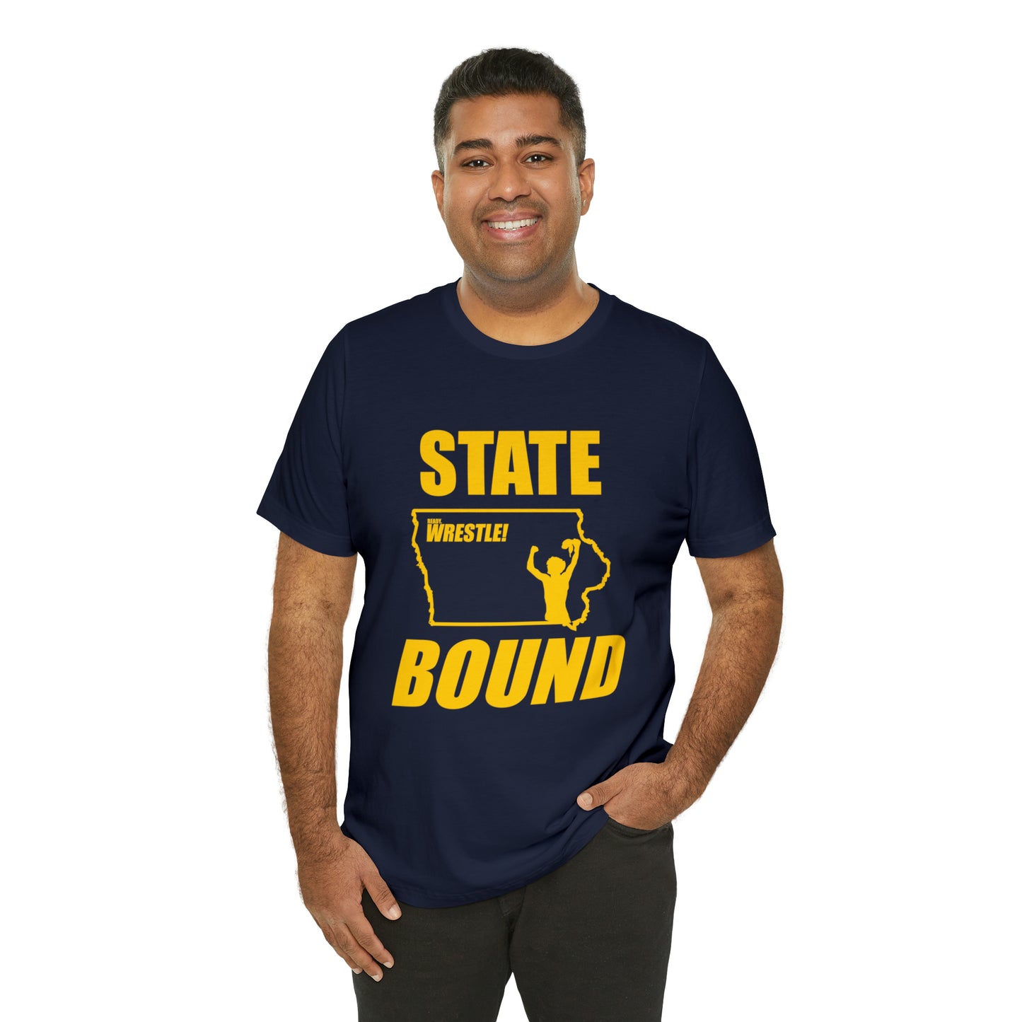 Iowa State Bound, Unisex Jersey Short Sleeve Tee, Gold Logo