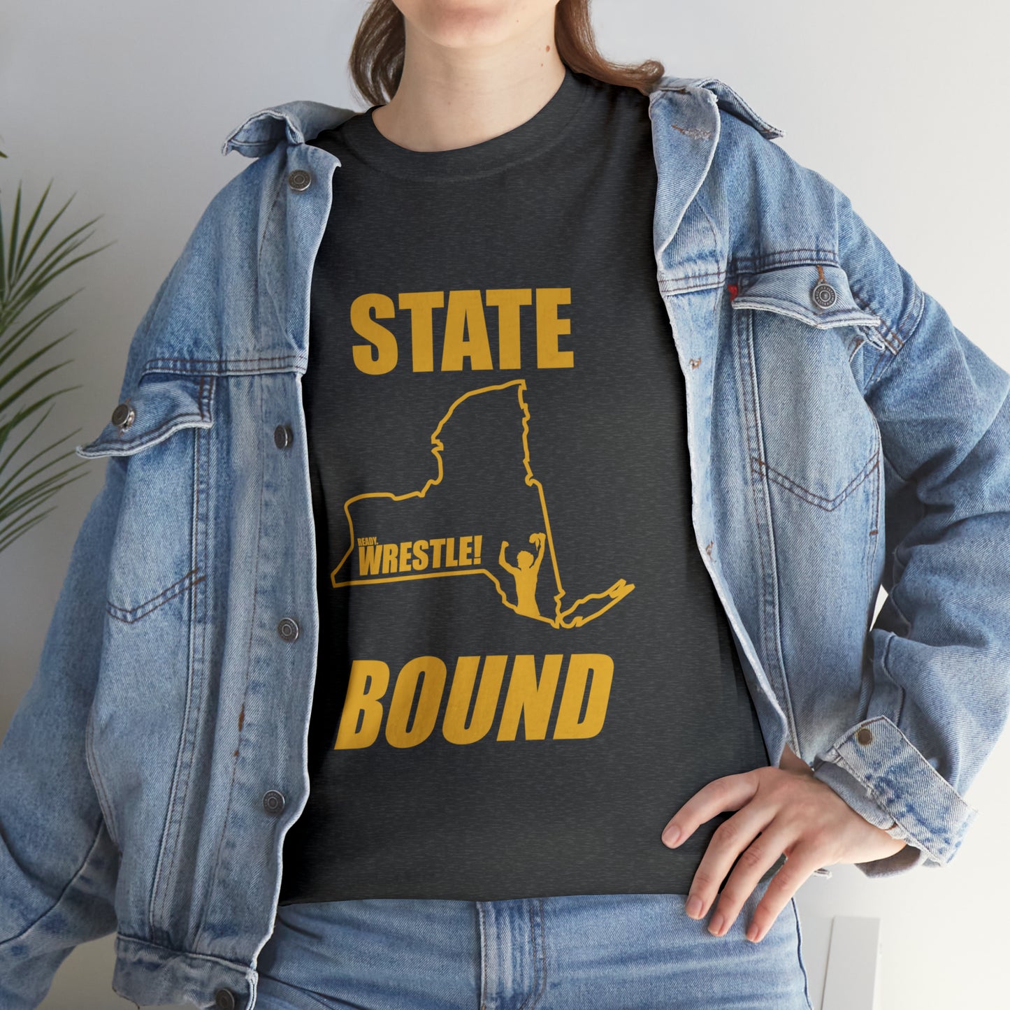 New York State Bound, Gold Logo, Unisex Heavy Cotton Tee