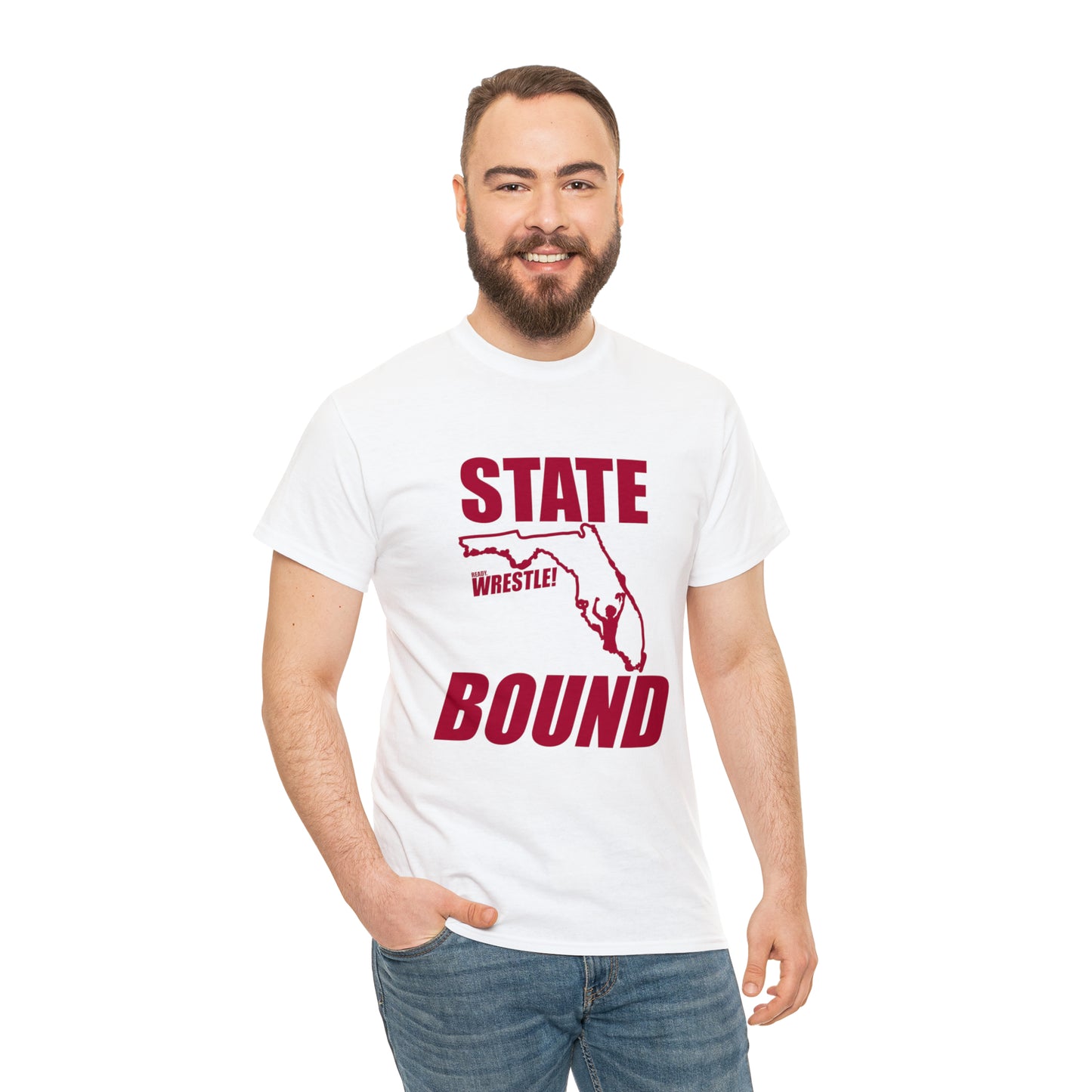 Florida State Bound, Red Logo, Unisex Heavy Cotton Tee